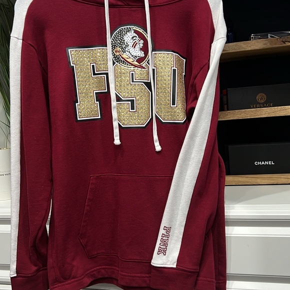 PINK FSU Sparkle light hoodie with front pocket Great condition sweater SZ S - Picture 8 of 10